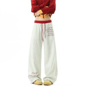 【现货】美式复古字母印花撞色运动休闲裤1 XZ502-K868-P55控79图片