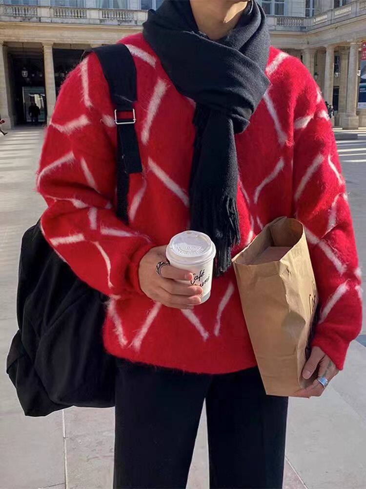 2025年秋季长袖青春流行圆领套头，男装羊毛衫，圣强羊绒