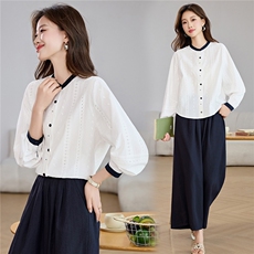 2026年春季新款气质优雅休闲减龄长袖百搭衬衣，女装衬衫，芭米依尚