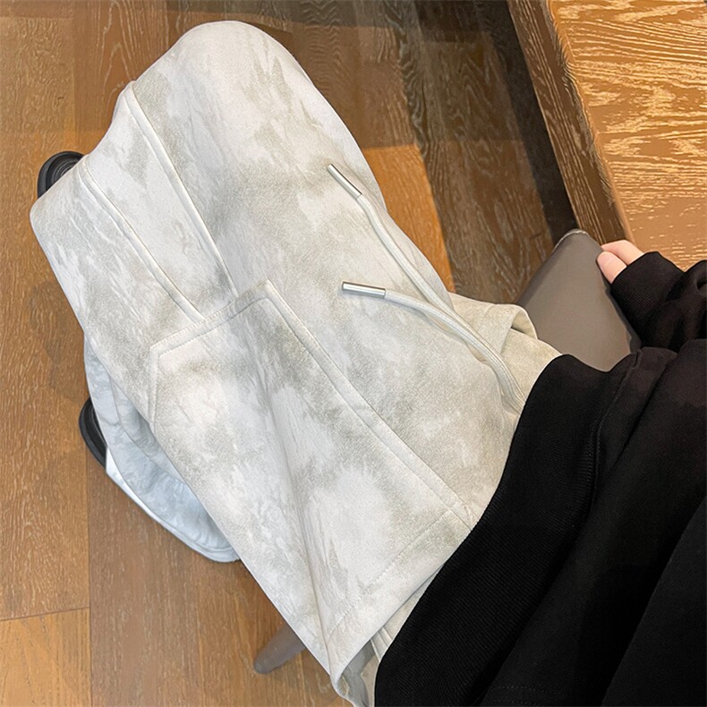 8XL-M大口袋弯刀卫裤男款痞帅脏脏工装裤做旧大码运动裤KZ021P68图片