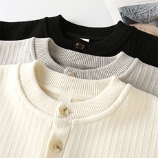 1018-1-M656-P38男士时尚帅气秋冬新款宽松圆领一体绒保暖毛衣，男装针织衫/毛衣，星座1018-1​