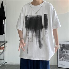 22年纯高品质新款重磅港风潮牌短袖宽松落肩T恤MT3529-P45，男装T恤，星座717