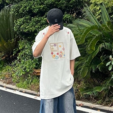 万针全刺绣工艺高品质260克双纱纯棉美式高街短袖T恤特P33，男装T恤，电商A486-1