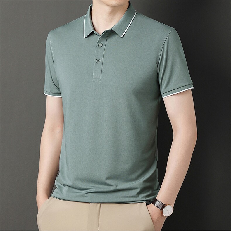 男士短袖T恤保罗polo衫2023夏季新款中年休闲男装半袖翻领体恤衫，男装Polo衫，电商B212（原钱塘6029）