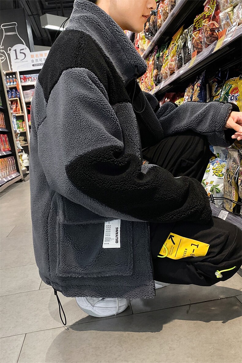 羊羔绒棉衣男冬季新款韩版潮流宽松棉服外套棉袄DS600T,男装棉衣,电商A102