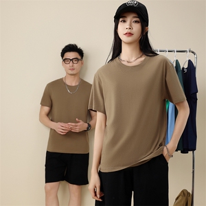 男女同款精棉圆领时尚百搭潮流纯色短袖图片