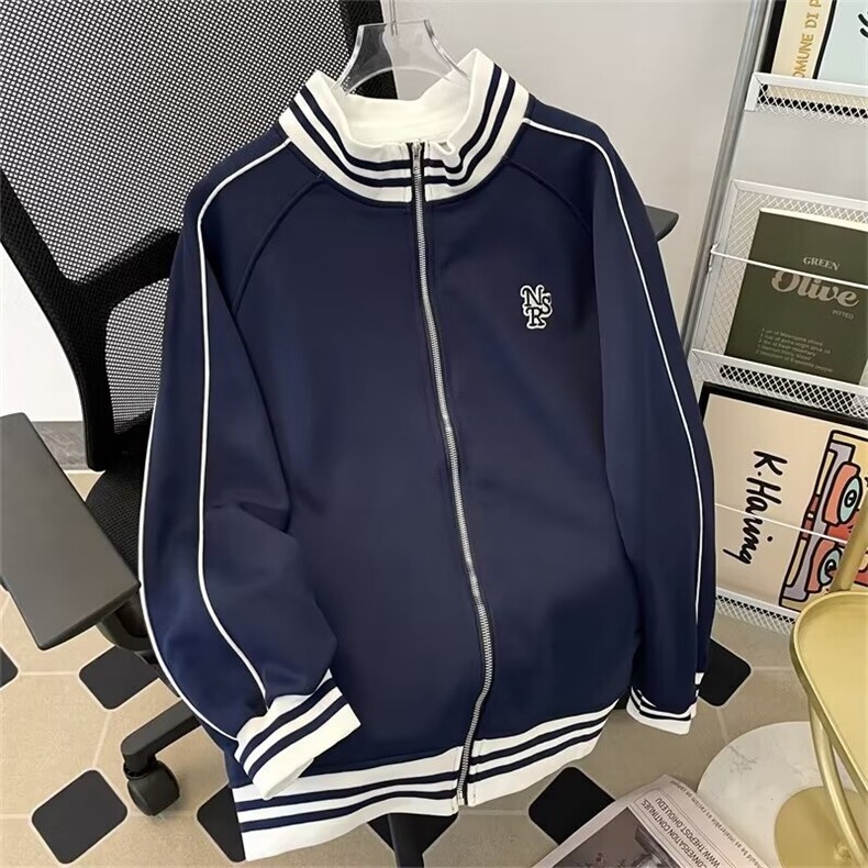 美式复古条纹立领外套男卫衣WJK12P48,男装卫衣,星座1116-2