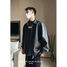 青少年拉链宽松型秋季美式扎染翻领短款皮夹克外套男款PW634，男装夹克，星座1116A（原606A-3）