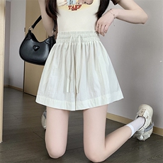 短裤女2024新款夏季高腰显瘦宽松休闲小个子冰丝短裤阔腿裤，女装短裤/热裤，梦白服饰厂