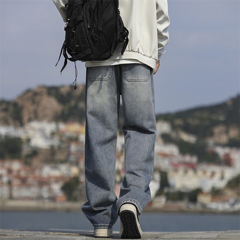 潮流牛仔裤宽松直筒高街美式男款KZ517P50,男装牛仔裤,电商D325