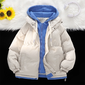 冬季假两件冬季外套韩版连帽加厚棉服运动休闲外套MY5062 P-70图片