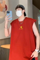 人民万岁直播抖音得物品质纯棉250克无袖背心T恤T2543P25控39，男装背心/马甲，电商C408(原B339-1)