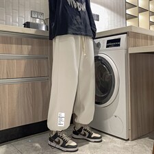 华夫格运动裤男大码抽绳休闲裤卫裤HK78045-P35加绒款P45，男装休闲裤，电商A040