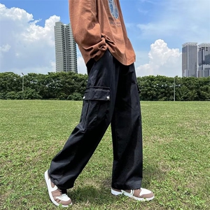工装裤男潮牌ins春秋季抽绳束脚裤子男韩版G83P42图片