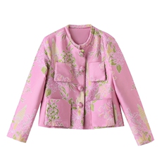 新中式国风高档提花外套女2025新款开春爆款洋气减龄小个子短上衣，女装短外套，橙子家