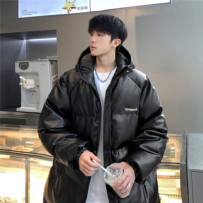 港风连帽鳄鱼纹金属装饰设计大码潮流休闲棉衣男MY77744P128控168,男装棉衣,星座227-7