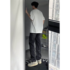 B221 美式ins高街暗黑系小众拉链直筒牛仔裤 LK23073-P65 控88图片