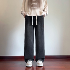 特价水洗牛仔裤男款2026春款美式复古阔腿直筒休闲长裤J8055-P40，男装牛仔裤，星座509