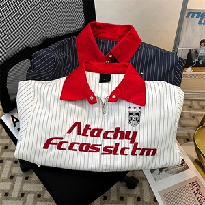 美式街头翻领条纹夹克男cleanfit高街宽松飞行服外套JK08566-P68图片