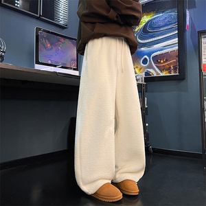 8XL-M摇粒绒裤子男加绒加厚休闲直通束脚宽松保暖裤K9122P78控98图片