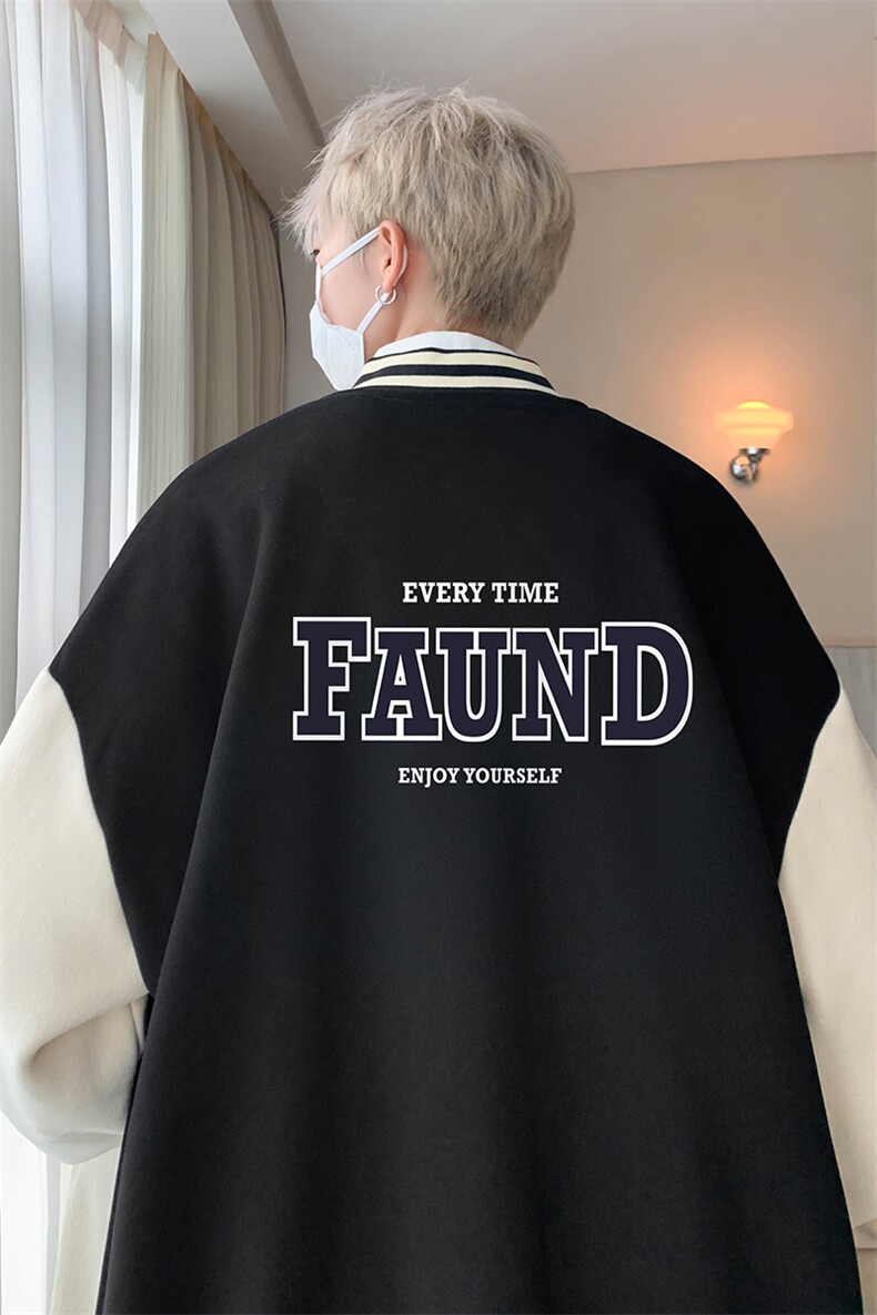 摇粒绒棒球服男大码开衫卫衣男夹克BF86295-P65,男装夹克,电商A040