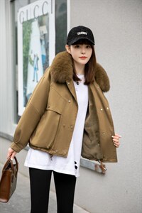 高大上大毛领派克服图片