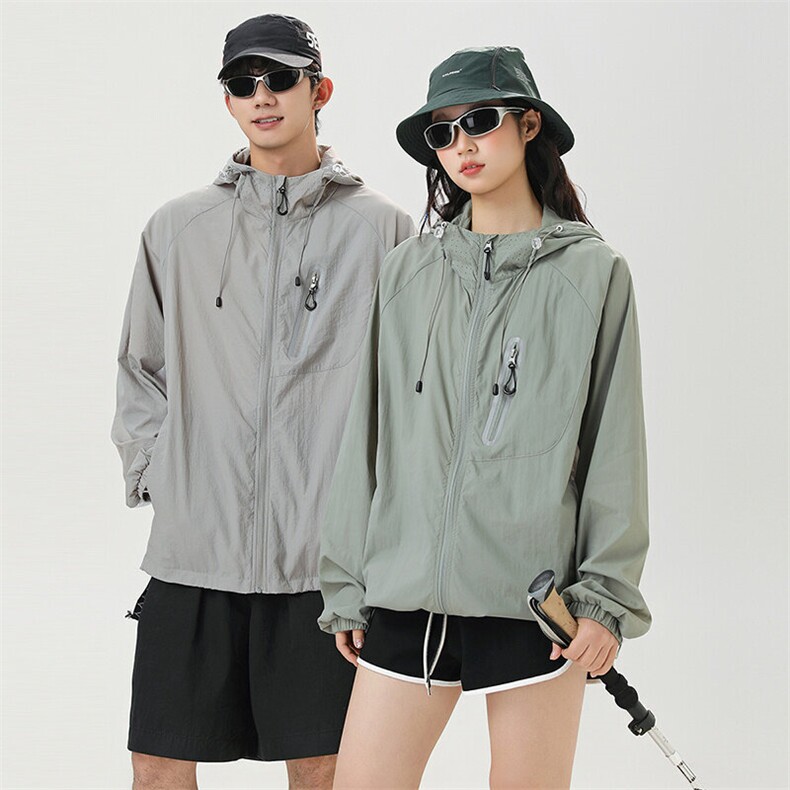 夏季中性风高品质50D尼龙皱时尚纯色防晒衣DSA157B-F7734-P55，男装防晒衣，电商A157B