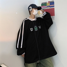 中性风春秋季新款印花套头卫衣宽松外套2024港风男款上衣W076-P35，男装卫衣，星座308B-2