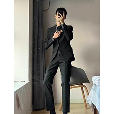 西服套装男士外套商务休闲春秋上衣伴郎服新郎结婚职业正装小西装，男装西服套装，星座601-1