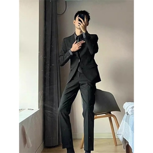 西服套装男士外套商务休闲春秋上衣伴郎服新郎结婚职业正装小西装图片