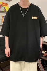 T9045/P28高弹华夫格t恤oversize美式重磅短袖男ins潮牌圆领T恤，男装T恤，电商A141