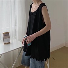 2023新款打底衫破洞宽松无袖内搭高街背心潮男T恤坎肩B101-p22，男装背心/马甲，星座1008-1