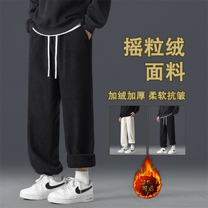 秋冬季时尚新款加绒加厚宽松男生直筒阔腿休闲卫裤JR1001-特批-43图片