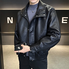 2025秋季皮衣男宽松时尚潮流休闲百搭皮夹克外套C317-J911-P165，男装皮衣，电商C317