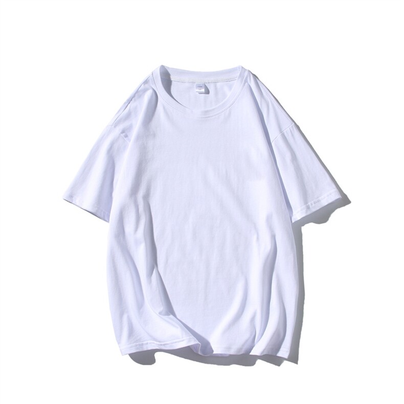 210G港风夏季纯棉光板T恤10件/包白色12黑色彩色13，男装T恤，电商B370