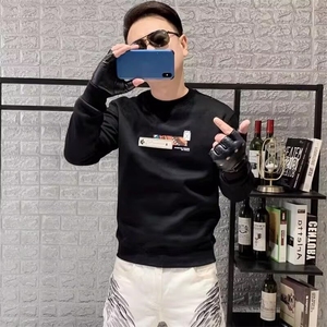 美式圆领卫衣男士大码宽松潮牌重磅秋冬休闲无帽套头外套上衣图片