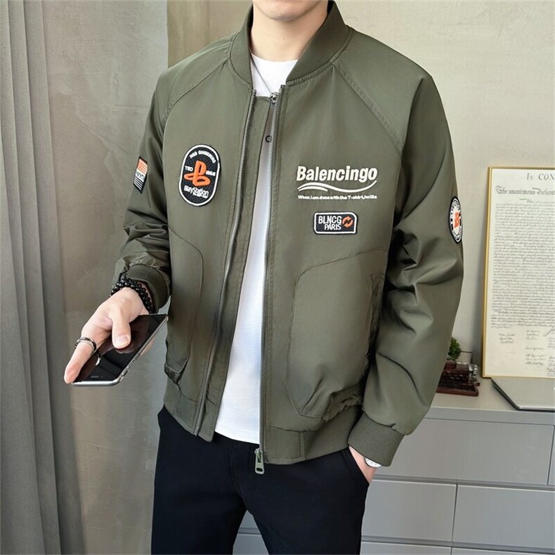 2025店主风春季新款休闲时尚棒球领外套男士百搭夹克JK518-P98,男装夹克,电商A413
