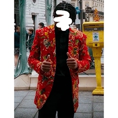 RS1网红同款高质量大码单上衣西装西服婚庆表演出团队服新中式潮，男装西服套装，星座115A(原星座507）