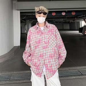2024秋季新款长袖扎染格子衬衫  HJ05 P40图片