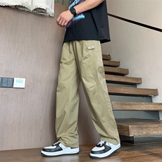 春季新款黑色休闲长裤子纯棉男士阔腿工装裤K8011特P48，男装休闲裤，电商D325