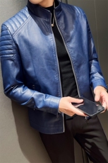 2024秋冬皮衣夹克修身立领PU皮衣外套男py5801-p88M-4XL，男装皮衣，电商D303