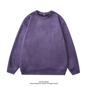 TC14-TP2339 男春季新品麂皮绒卫衣圆领宽松纯色休闲外套图片