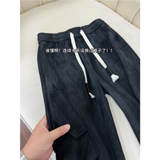 1506-1/KK311/P44黑色褶皱休闲裤流光感情侣款秋冬季裤子工装裤，男装工装外套，星座1506-1