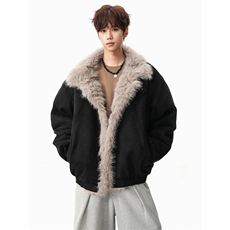 JY667-P100座山雕加厚棉服男女宽松解构磨毛毛领外套网图，男装棉衣，星座1501-3