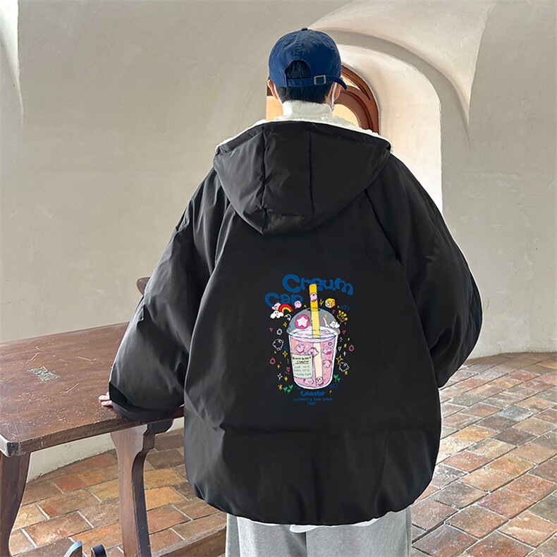 控128加绒面包服男大码羊羔毛棉衣男MY16332-P100,男装棉衣,电商A040