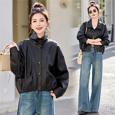 已出货春装新品美拉德皮衣外套女短款韩版宽松休闲百搭机车服潮，女装皮衣，吾爱衣