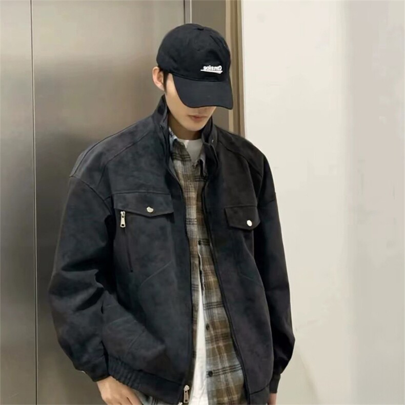 抖音得物痞帅外套男ins高街潮牌港系原宿风韩版潮宽松夹克AY1035，男装夹克，电商A443