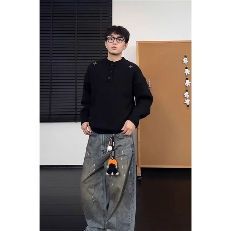 大货DMY07-特批50自制抖音得物高质量刺绣毛衣退货低图片