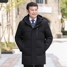 主推大货可拆卸帽中老年羽绒服外套男加厚爸爸装白鸭绒羽绒服大衣，男装羽绒服，钱塘723