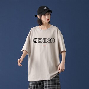 网红t恤ins夏季潮牌短袖衣服简约百搭上衣潮流宽松A161-2-T20-P25图片